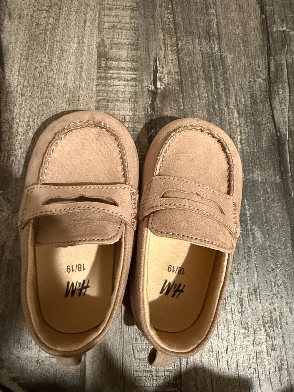 H&M Kids Beige Suede-Look Slip-On Loafers